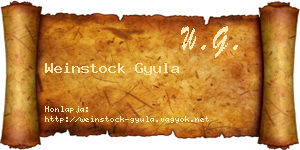 Weinstock Gyula névjegykártya